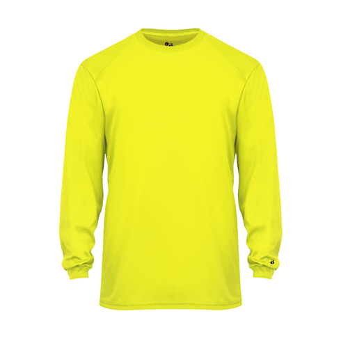 Badger Sport B-Core L/S Tee (410400-002204), Color 'Safety Yellow'